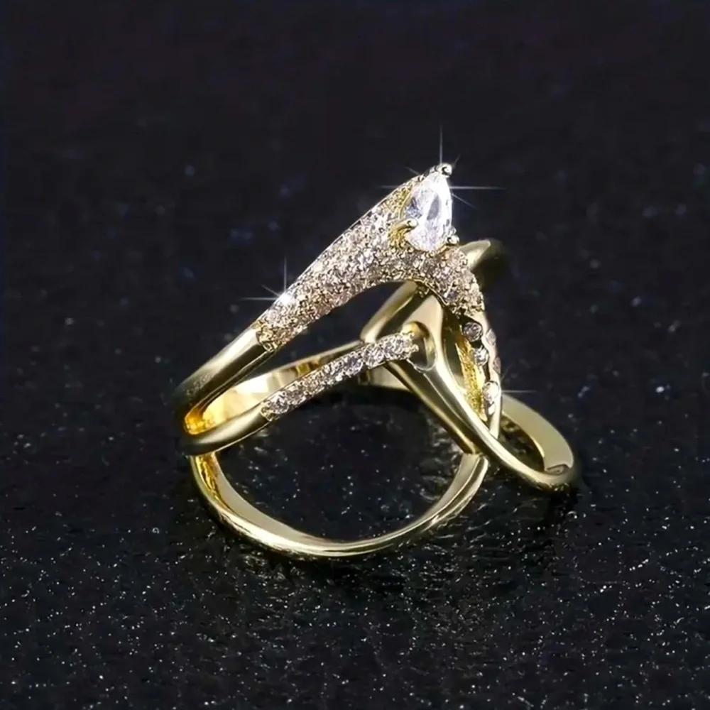 Galactic Knot 18K Gold Plated CZ Ring (New In Box)